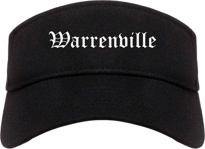 Warrenville Illinois IL Old English Mens Visor Cap Hat Black