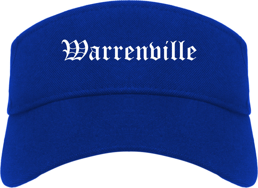 Warrenville Illinois IL Old English Mens Visor Cap Hat Royal Blue