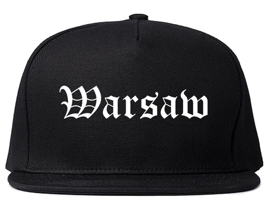 Warsaw Indiana IN Old English Mens Snapback Hat Black