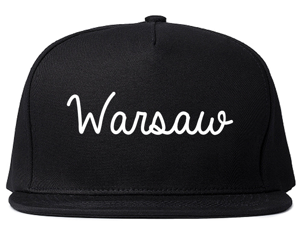 Warsaw Indiana IN Script Mens Snapback Hat Black