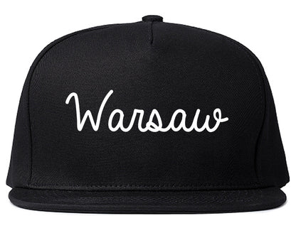 Warsaw Indiana IN Script Mens Snapback Hat Black