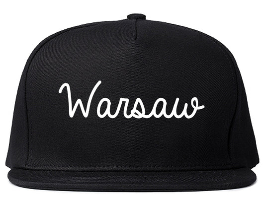 Warsaw Indiana IN Script Mens Snapback Hat Black