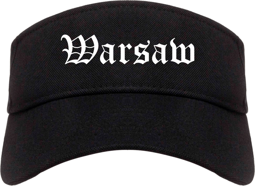 Warsaw Indiana IN Old English Mens Visor Cap Hat Black