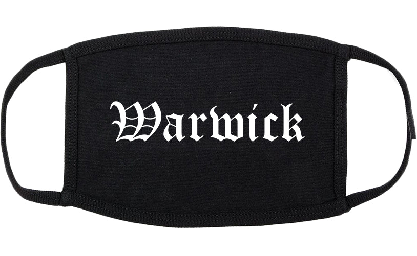 Warwick Rhode Island RI Old English Cotton Face Mask Black