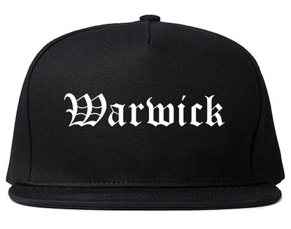 Warwick Rhode Island RI Old English Mens Snapback Hat Black