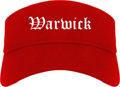 Warwick Rhode Island RI Old English Mens Visor Cap Hat Red