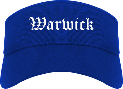 Warwick Rhode Island RI Old English Mens Visor Cap Hat Royal Blue
