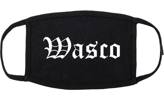 Wasco California CA Old English Cotton Face Mask Black