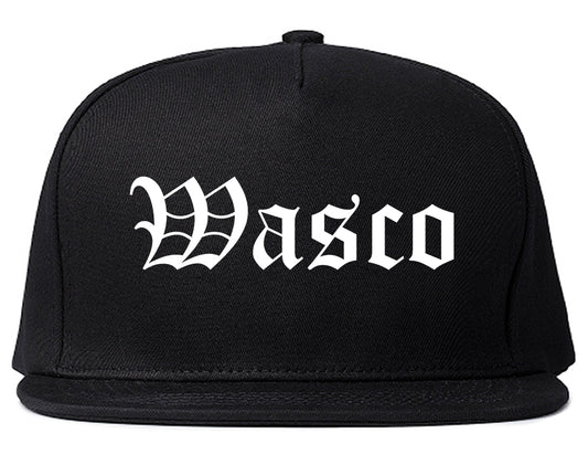 Wasco California CA Old English Mens Snapback Hat Black