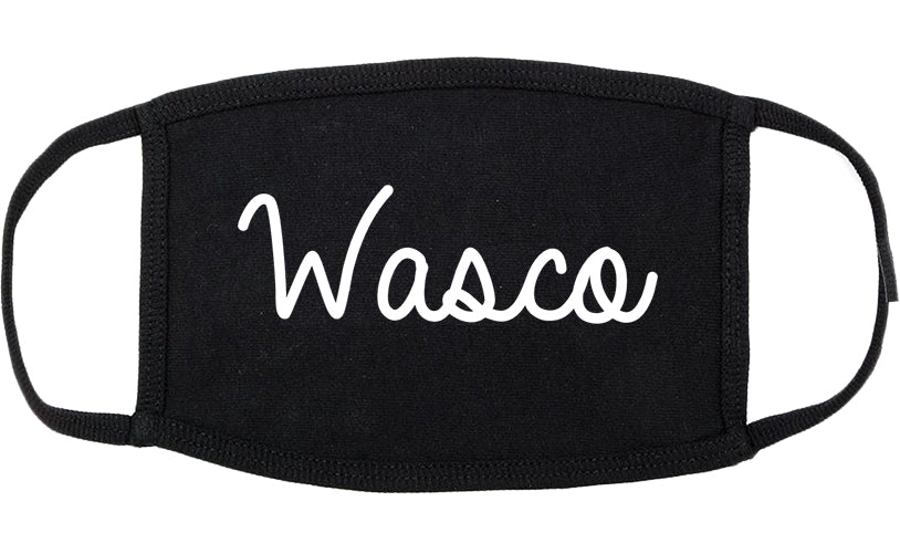 Wasco California CA Script Cotton Face Mask Black