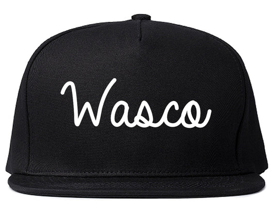 Wasco California CA Script Mens Snapback Hat Black