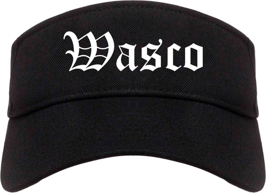 Wasco California CA Old English Mens Visor Cap Hat Black