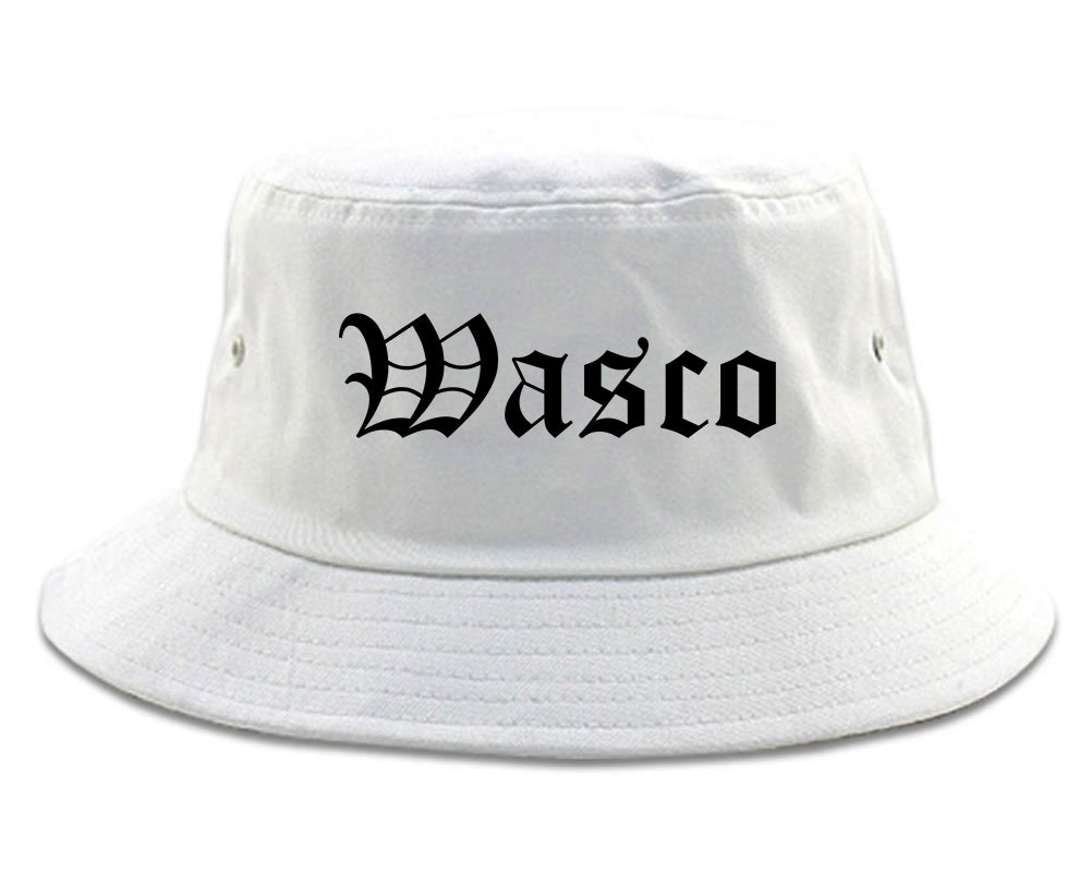 Wasco California CA Old English Mens Bucket Hat White