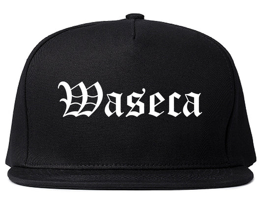 Waseca Minnesota MN Old English Mens Snapback Hat Black