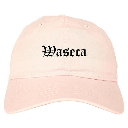 Waseca Minnesota MN Old English Mens Dad Hat Baseball Cap Pink