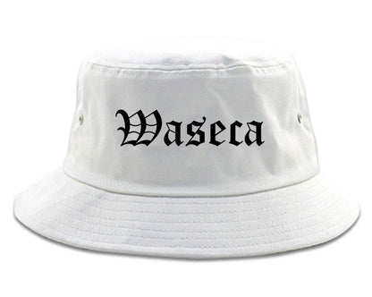 Waseca Minnesota MN Old English Mens Bucket Hat White