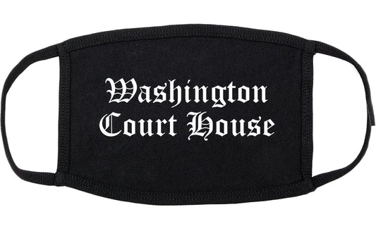 Washington Court House Ohio OH Old English Cotton Face Mask Black