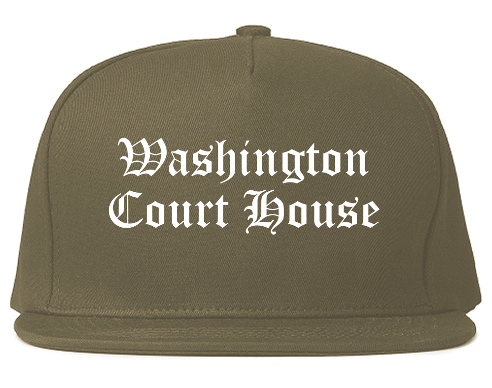 Washington Court House Ohio OH Old English Mens Snapback Hat Grey