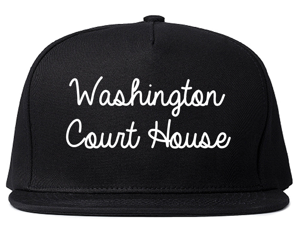 Washington Court House Ohio OH Script Mens Snapback Hat Black