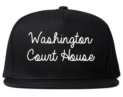 Washington Court House Ohio OH Script Mens Snapback Hat Black
