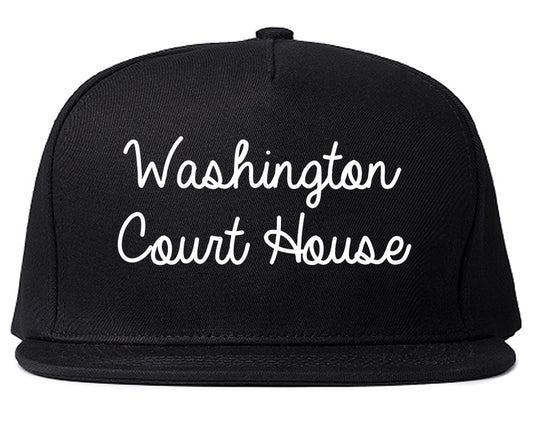 Washington Court House Ohio OH Script Mens Snapback Hat Black