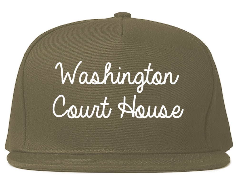 Washington Court House Ohio OH Script Mens Snapback Hat Grey
