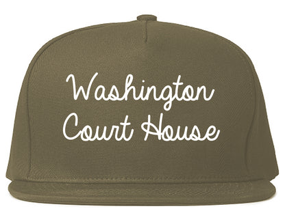 Washington Court House Ohio OH Script Mens Snapback Hat Grey