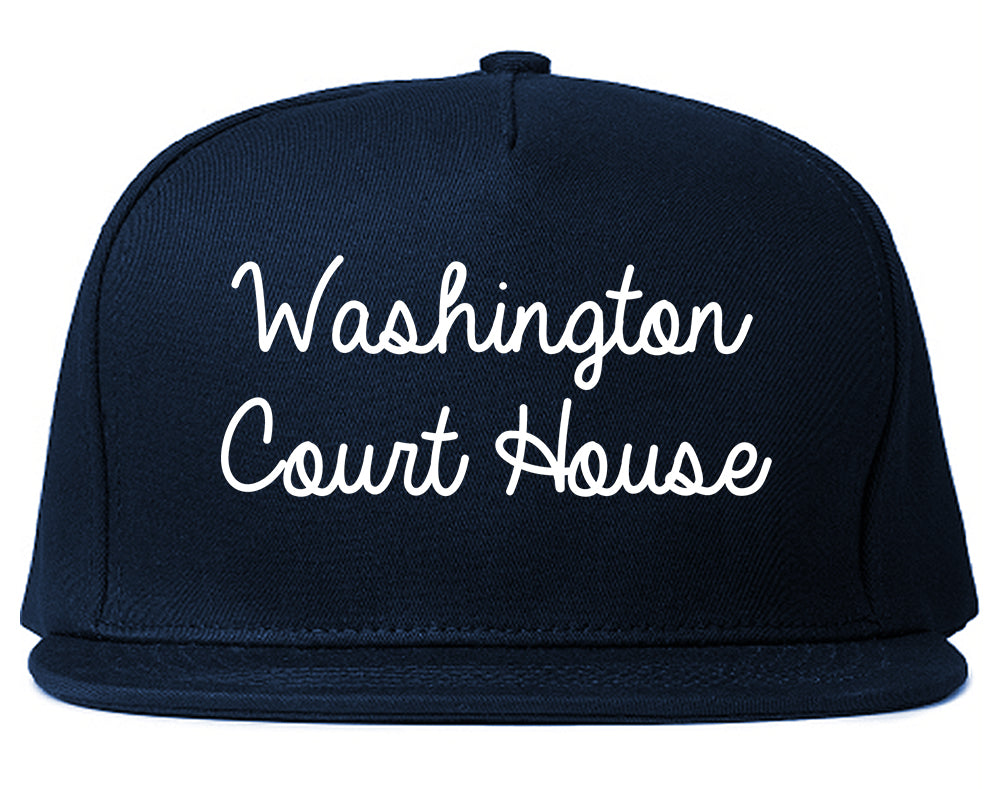 Washington Court House Ohio OH Script Mens Snapback Hat Navy Blue