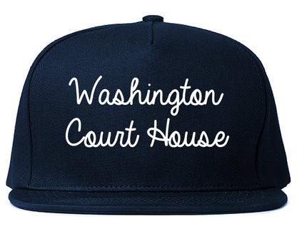 Washington Court House Ohio OH Script Mens Snapback Hat Navy Blue