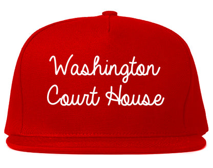 Washington Court House Ohio OH Script Mens Snapback Hat Red