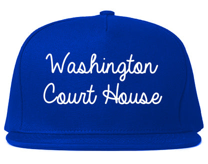 Washington Court House Ohio OH Script Mens Snapback Hat Royal Blue