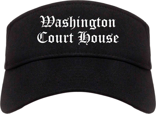 Washington Court House Ohio OH Old English Mens Visor Cap Hat Black