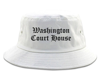 Washington Court House Ohio OH Old English Mens Bucket Hat White