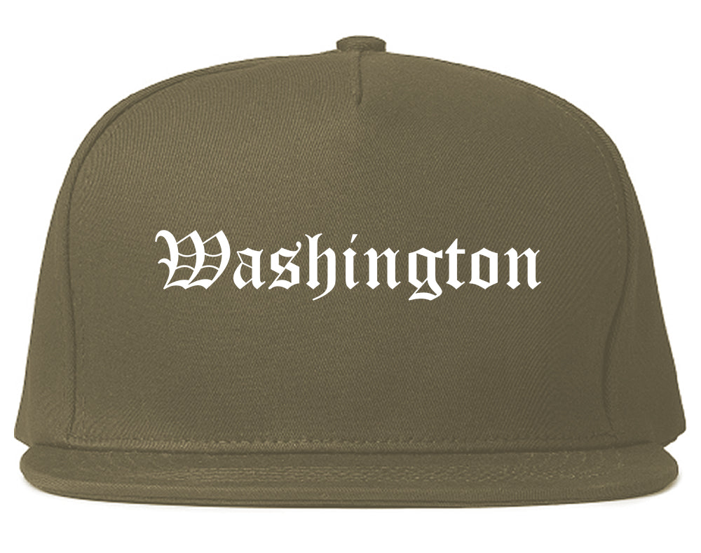 Washington Illinois IL Old English Mens Snapback Hat Grey