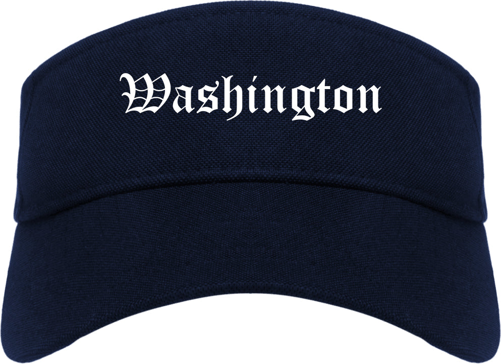 Washington Illinois IL Old English Mens Visor Cap Hat Navy Blue