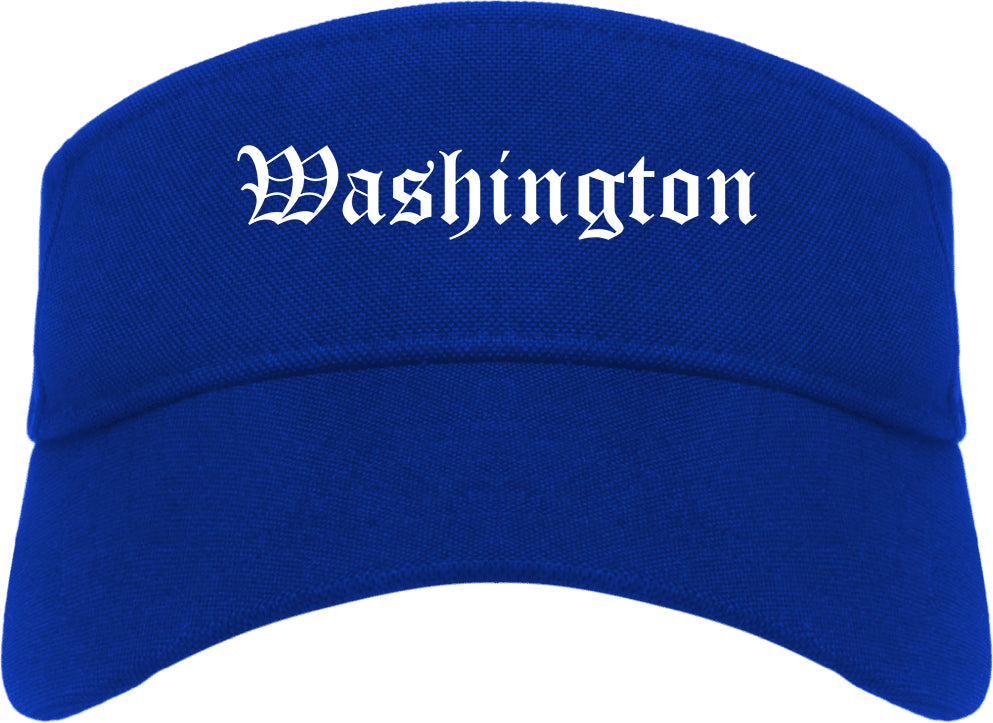 Washington Illinois IL Old English Mens Visor Cap Hat Royal Blue