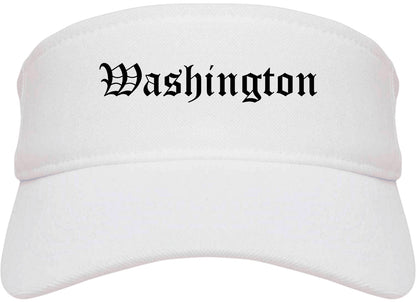 Washington Illinois IL Old English Mens Visor Cap Hat White