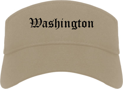 Washington Indiana IN Old English Mens Visor Cap Hat Khaki
