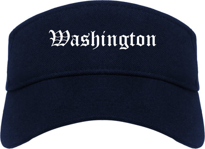 Washington Indiana IN Old English Mens Visor Cap Hat Navy Blue