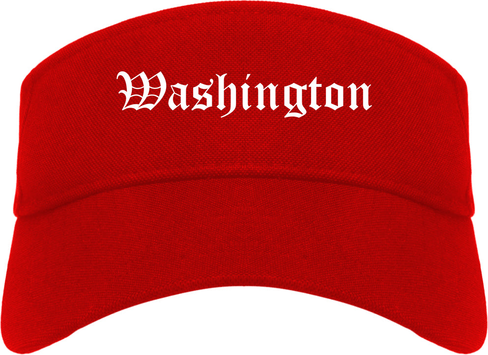 Washington Indiana IN Old English Mens Visor Cap Hat Red