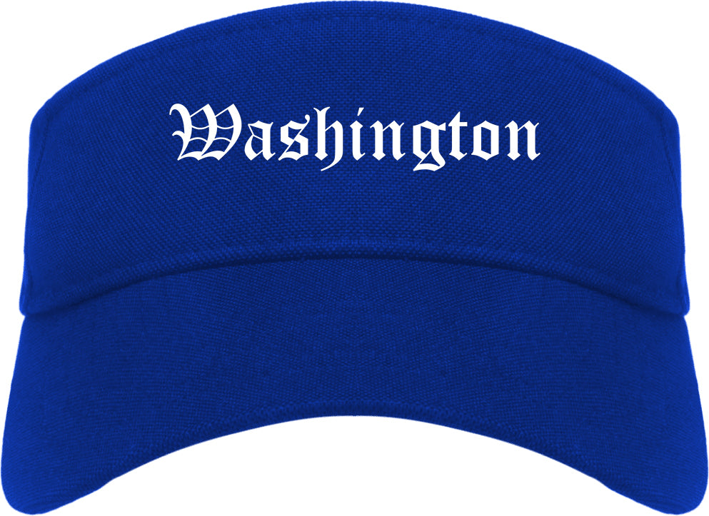 Washington Indiana IN Old English Mens Visor Cap Hat Royal Blue