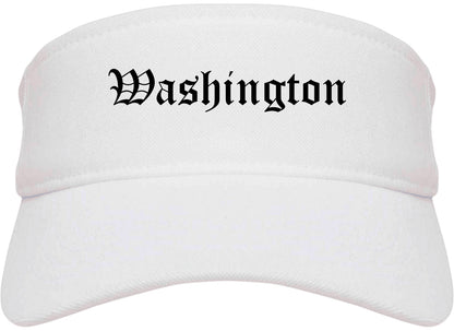 Washington Indiana IN Old English Mens Visor Cap Hat White