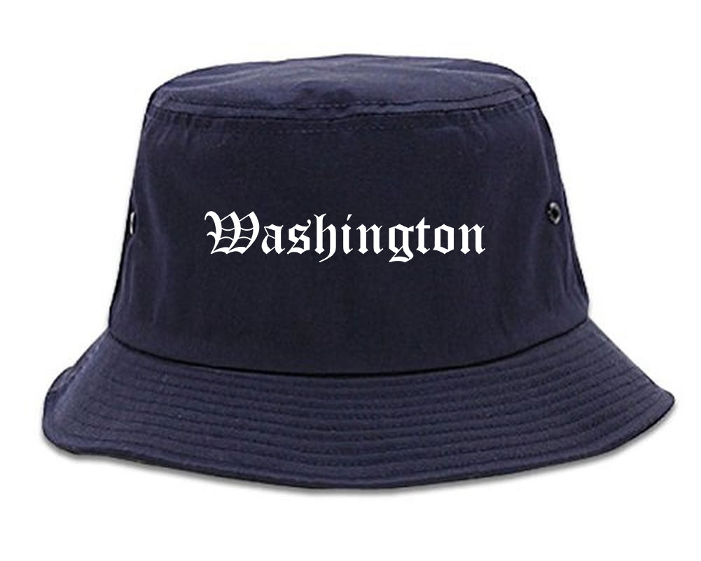 Washington Iowa IA Old English Mens Bucket Hat Navy Blue