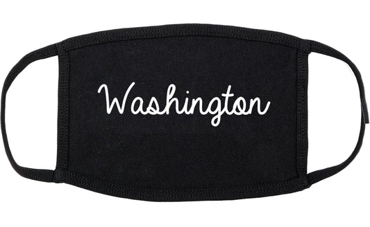 Washington Iowa IA Script Cotton Face Mask Black