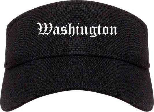Washington Iowa IA Old English Mens Visor Cap Hat Black