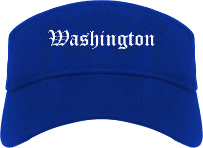 Washington Iowa IA Old English Mens Visor Cap Hat Royal Blue