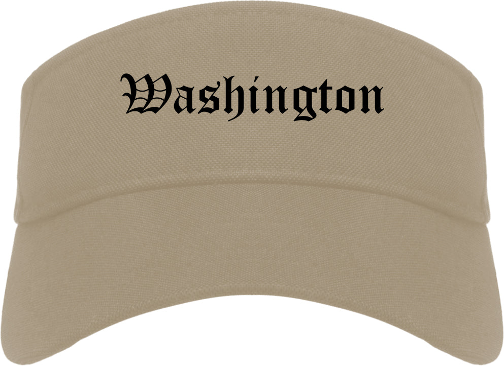 Washington New Jersey NJ Old English Mens Visor Cap Hat Khaki