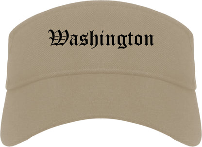 Washington North Carolina NC Old English Mens Visor Cap Hat Khaki
