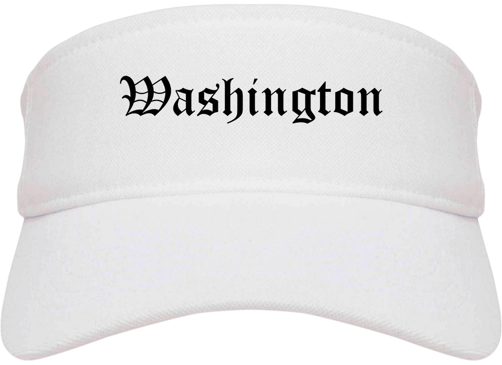 Washington North Carolina NC Old English Mens Visor Cap Hat White