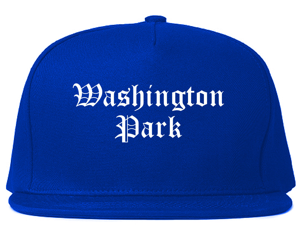Washington Park Illinois IL Old English Mens Snapback Hat Royal Blue